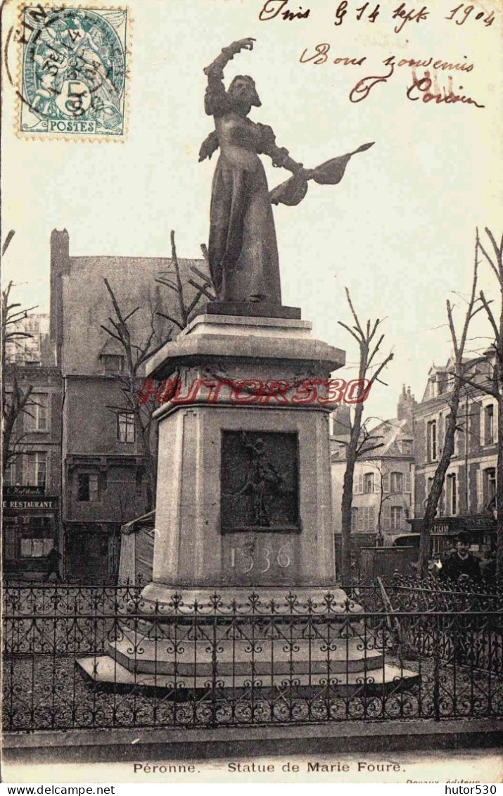 CPA PERONNE - SOMME - STATUE DE MARIE FOURE - Peronne