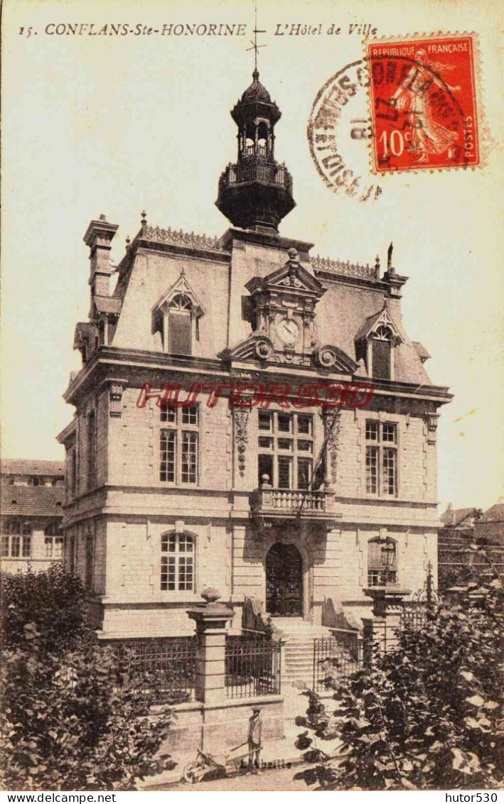 CPA CONFLANS SAINT HONORINE - YVELINES - L'HOTEL DE VILLE - Conflans Saint Honorine