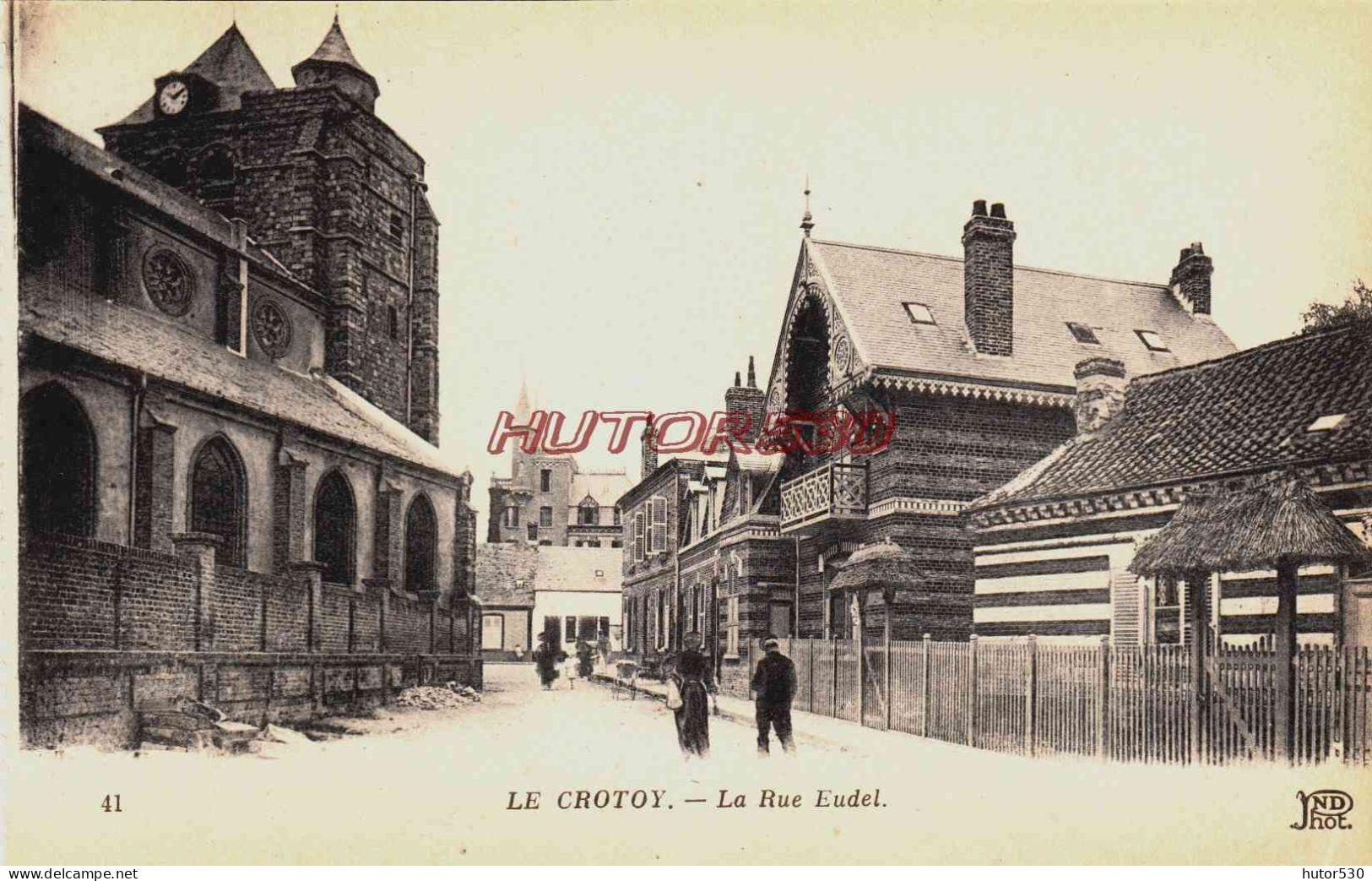 CPA LE CROTOY - SOMME - LA RUE EUDEL - Le Crotoy