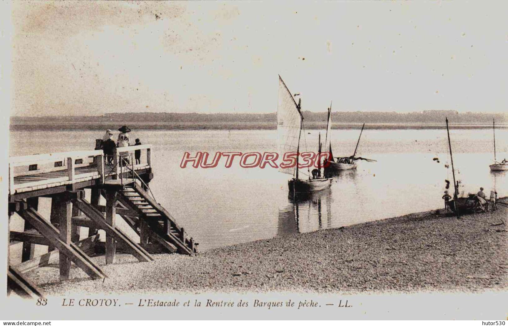 CPA LE CROTOY - SOMME - L'ESTACADE ET LES BARQUES DE PECHE - Le Crotoy