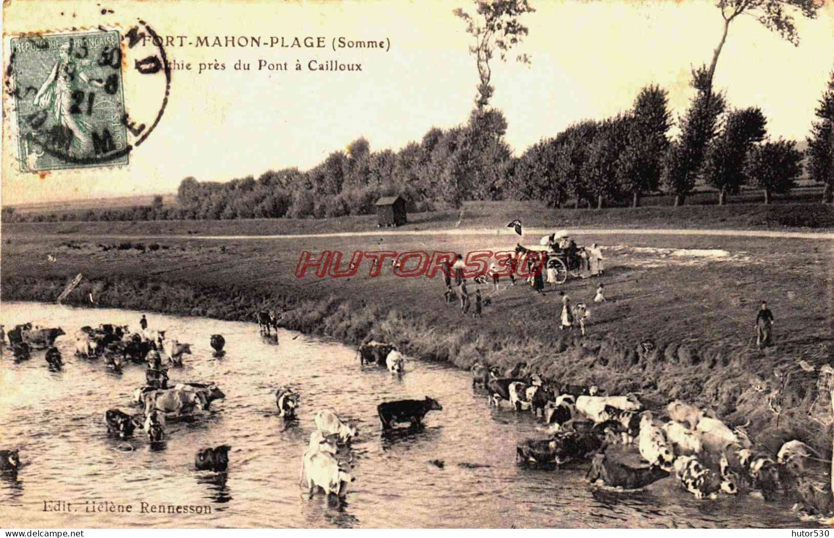 CPA FORT MAHON - SOMME - TROUPEU DE VACHES - Fort Mahon