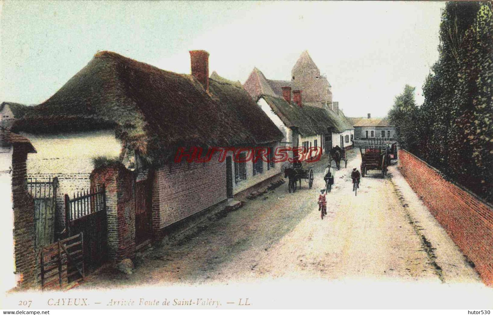 CPA CAYEUX SUR MER - SOMME - ROUTE DE SAINT VALERY - ATTELAGE - Cayeux Sur Mer