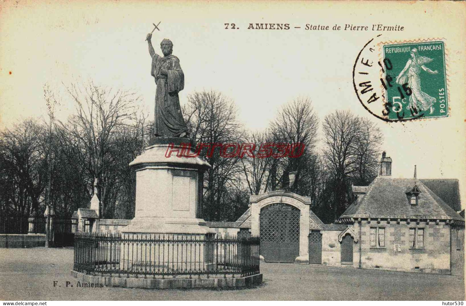 CPA AMIENS - SOMME - STATUE DE PIERRE L'ERMITE - Amiens