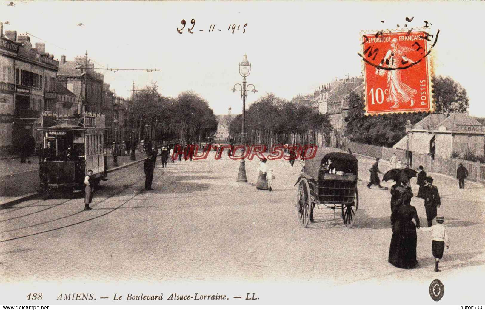 CPA AMIENS - SOMME - LE BOULEVARD ALSACE LORRAINE - TRAMWAY ET ATTELAGE - Amiens