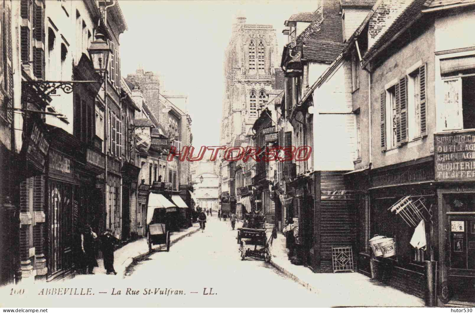 CPA ABBEVILLE - SOMME - RUE SAINT VULFRAN - COMMERCES - Abbeville