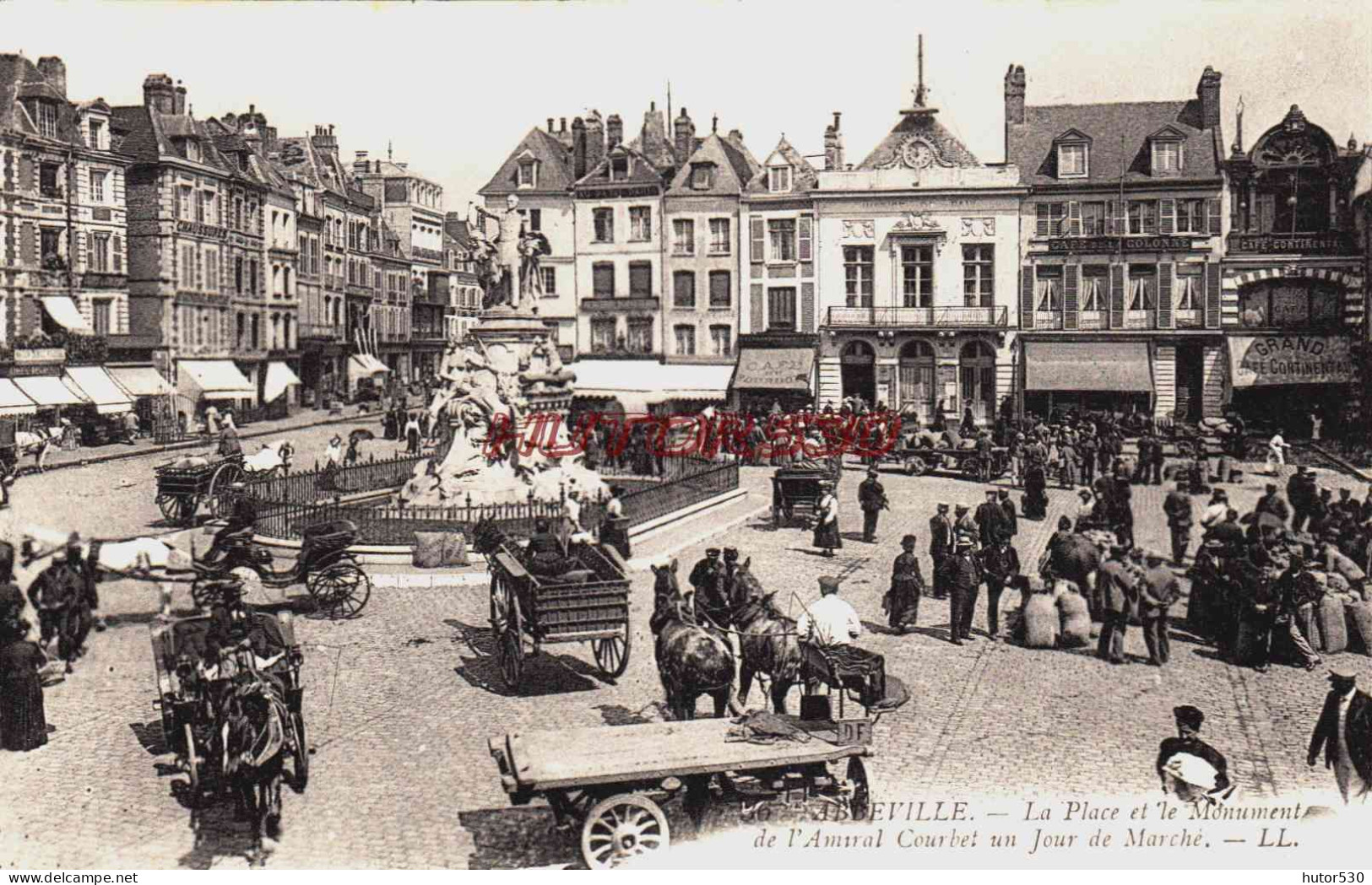 CPA ABBEVILLE - SOMME - JOUR DE MARCHE - ATTELAGES - Abbeville