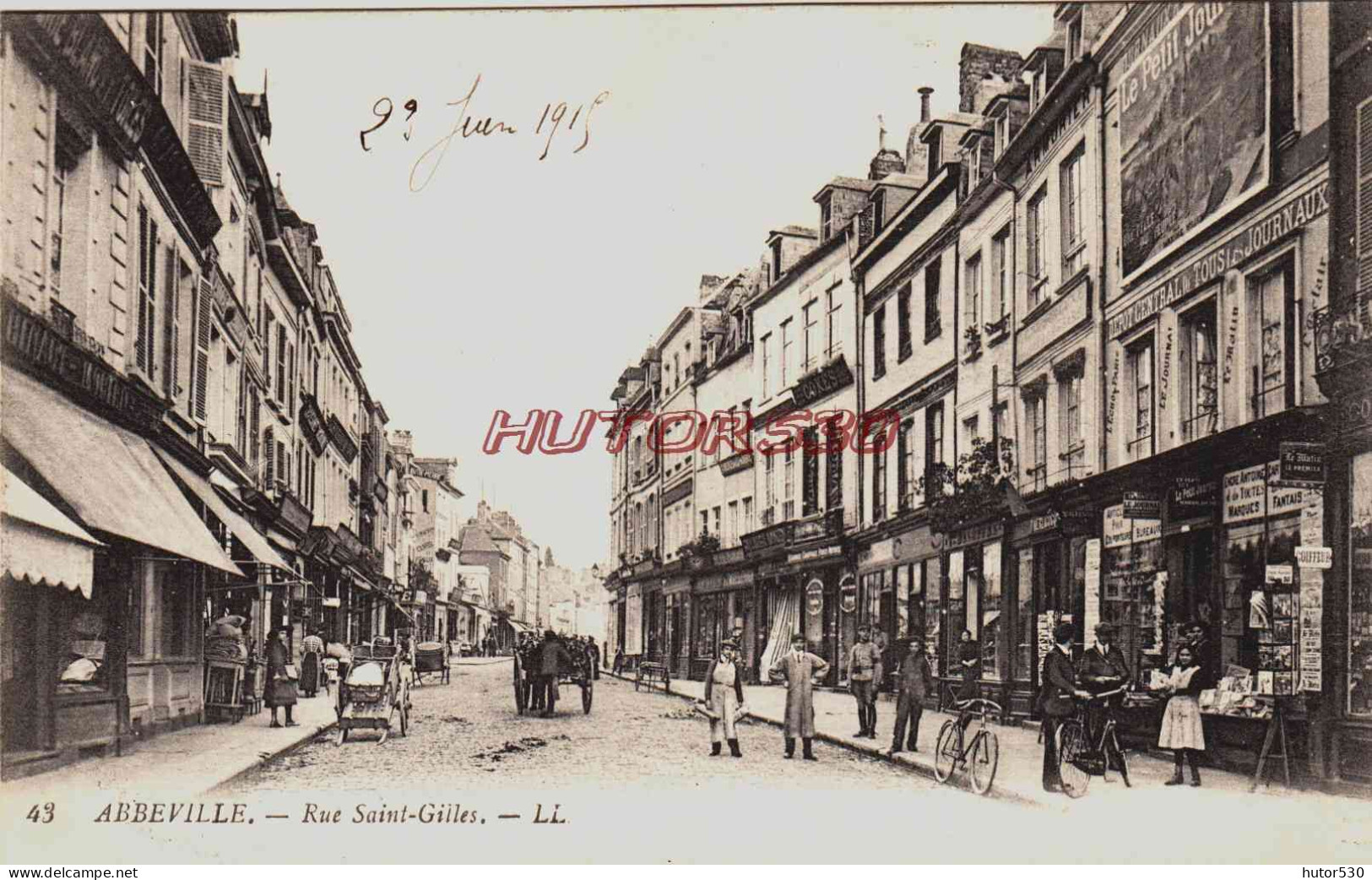 CPA ABBEVILLE - SOMME - RUE SAINT GILLES - COMMERCES - Abbeville