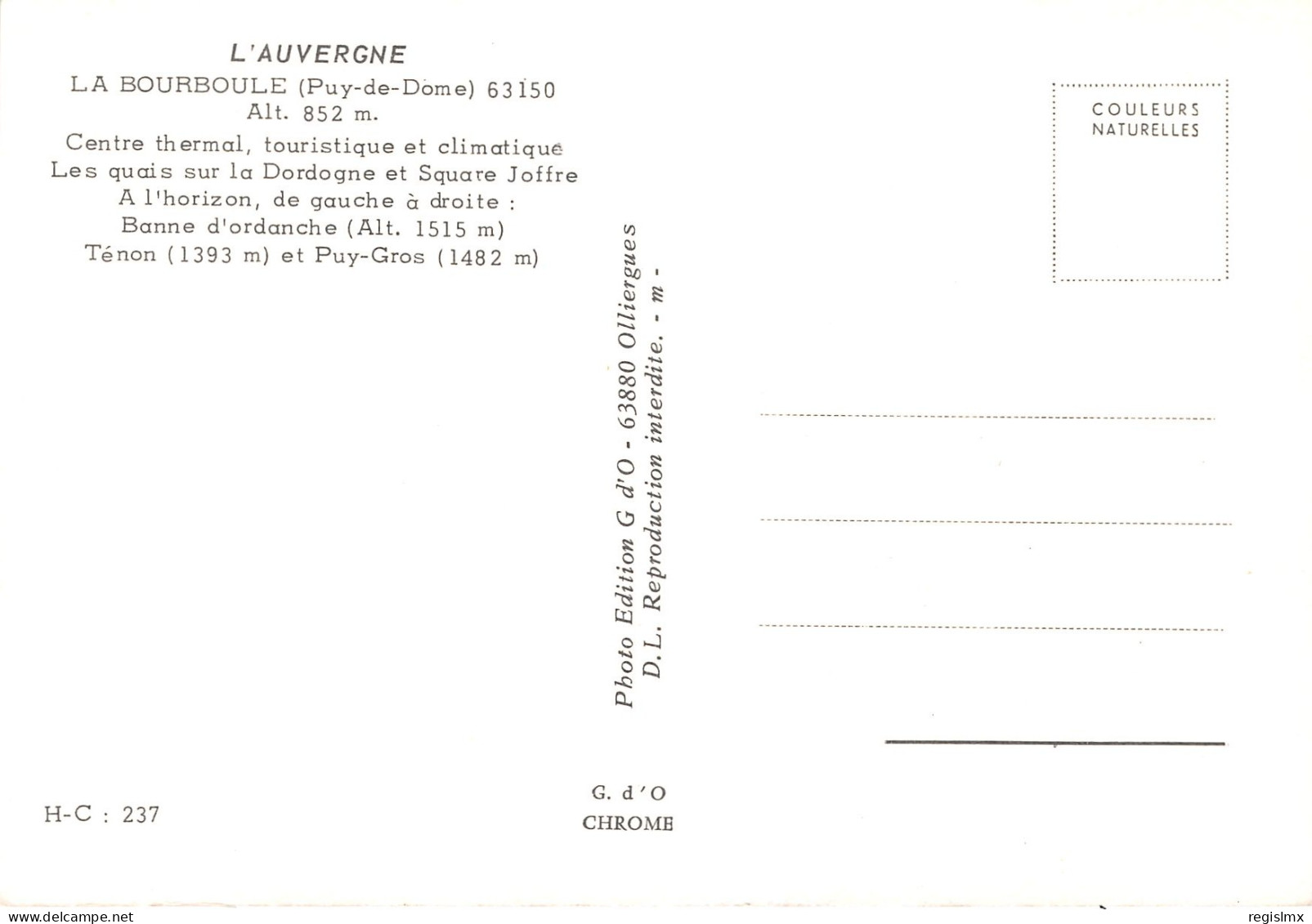 63-LA BOURBOULE-N°1022-C/0047 - La Bourboule