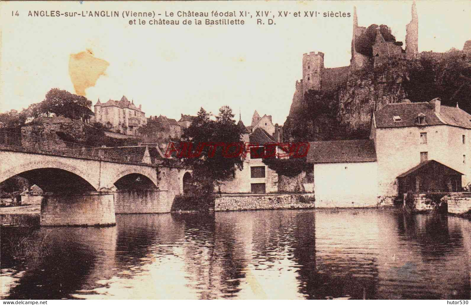 CPA ANGLES SUR L'ANGLIN - VIENNE - LE CHATEAU FEODAL ET LE CHATEAU DE LA BASTILLETTE - Sonstige & Ohne Zuordnung