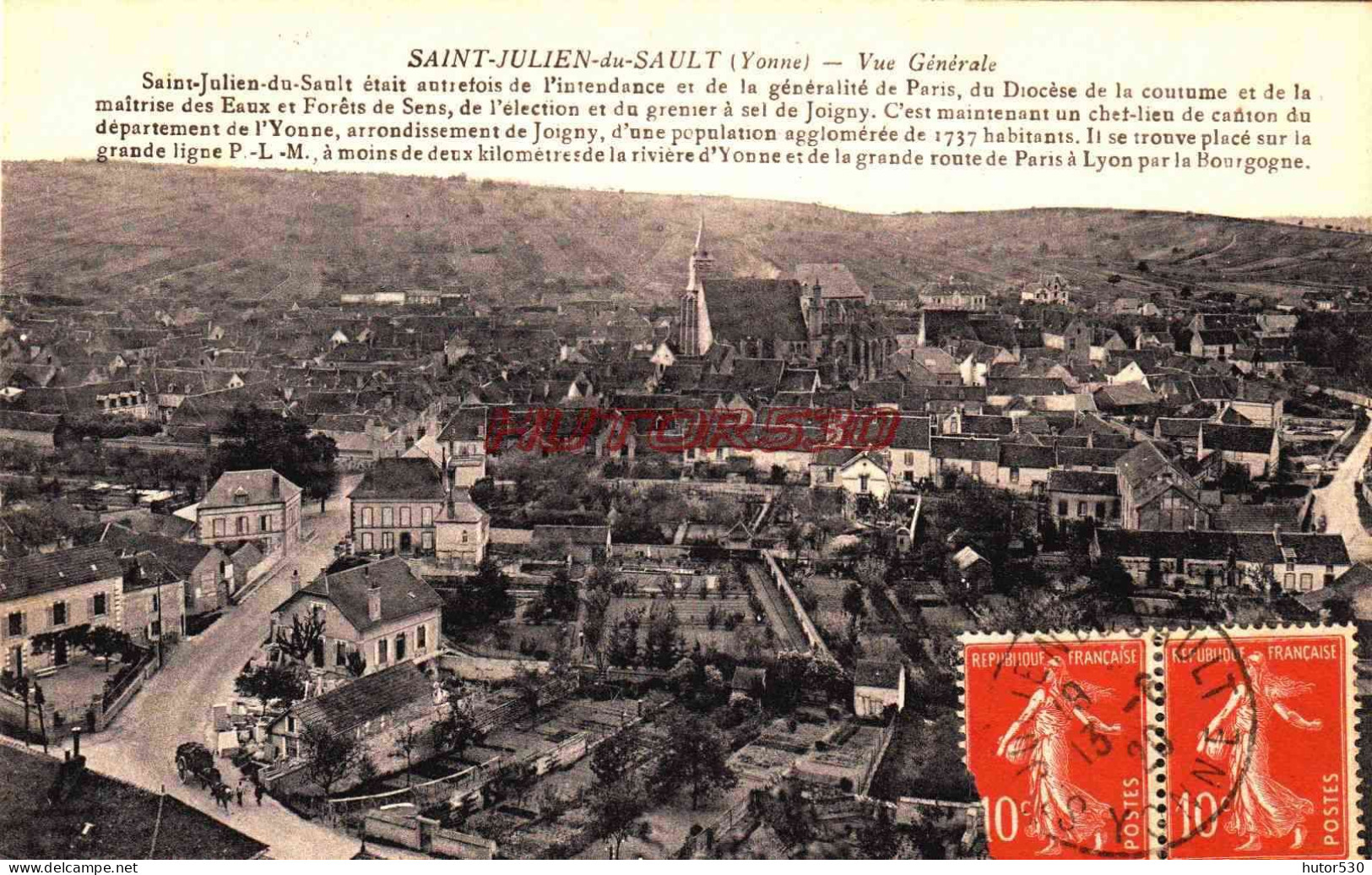 CPA SAINT JULIEN DU SAULT - YONNE - VUE GENERALE - Saint Julien Du Sault