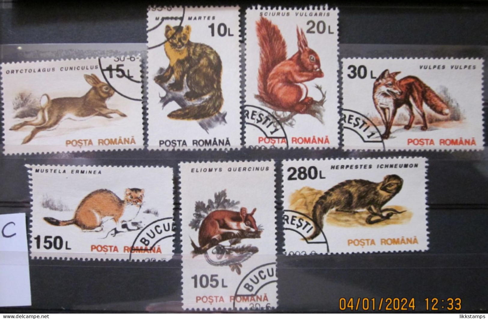 ROMANIA ~ 1993 ~ S.G. NUMBERS 5533 - 5535 + 5537 + 5540 - 5542. ~ 'LOT C' ~ MAMMALS ~ VFU #03571 - Used Stamps