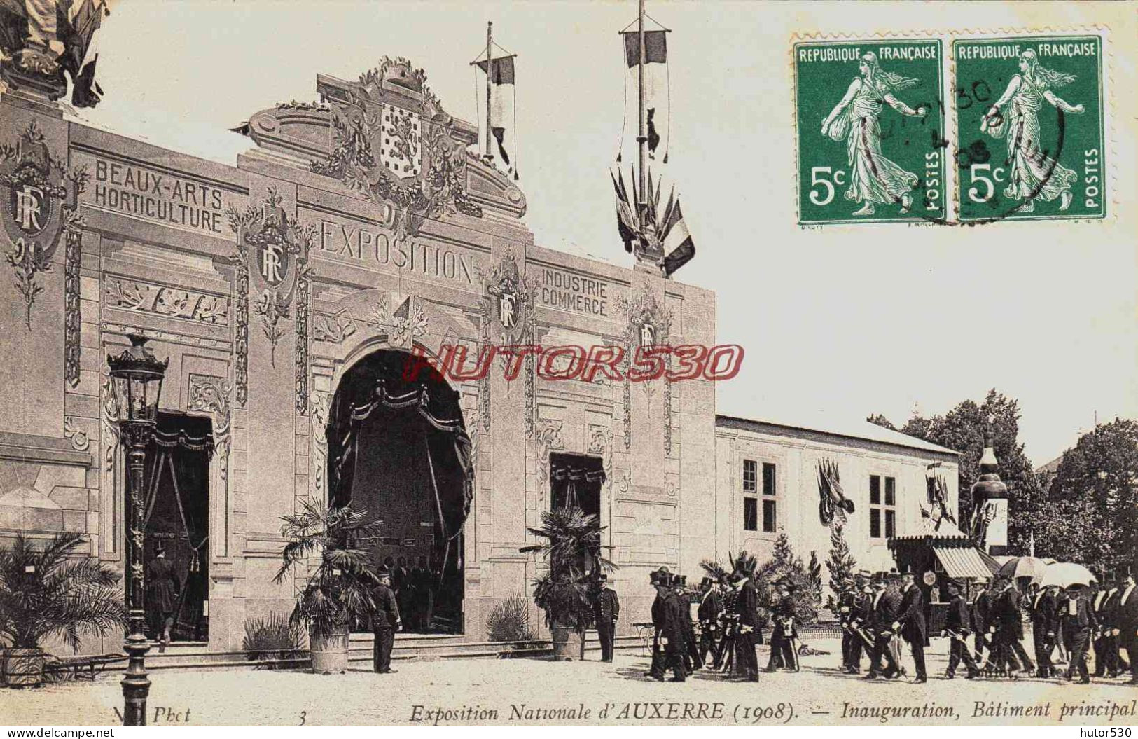 CPA AUXERRE - YONNE - INAUGURATION DE L'EXPOSITION NATIONALE 1908 - Auxerre