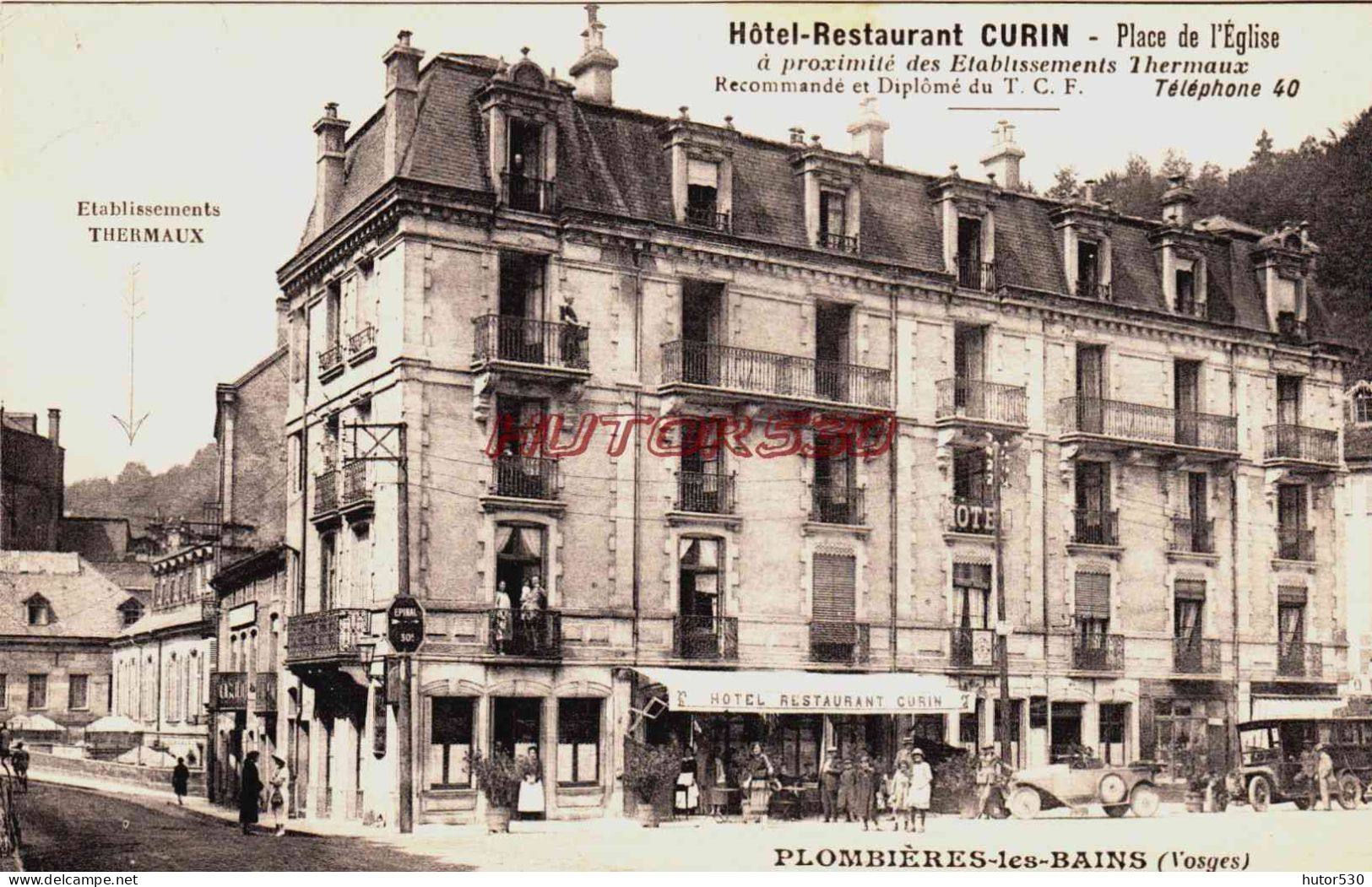 CPA PLOMBIERES LES BAINS - VOSGES - HOTEL RESTAURANT CURIN - Plombieres Les Bains