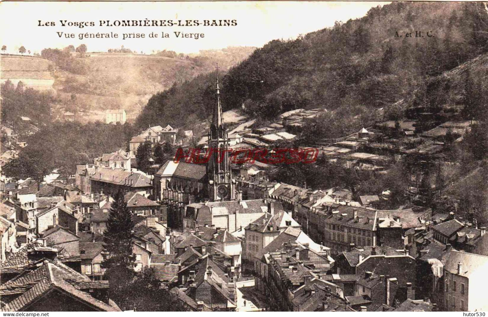 CPA PLOMBIERES LES BAINS - VOSGES - VUE GENERALE - Plombieres Les Bains