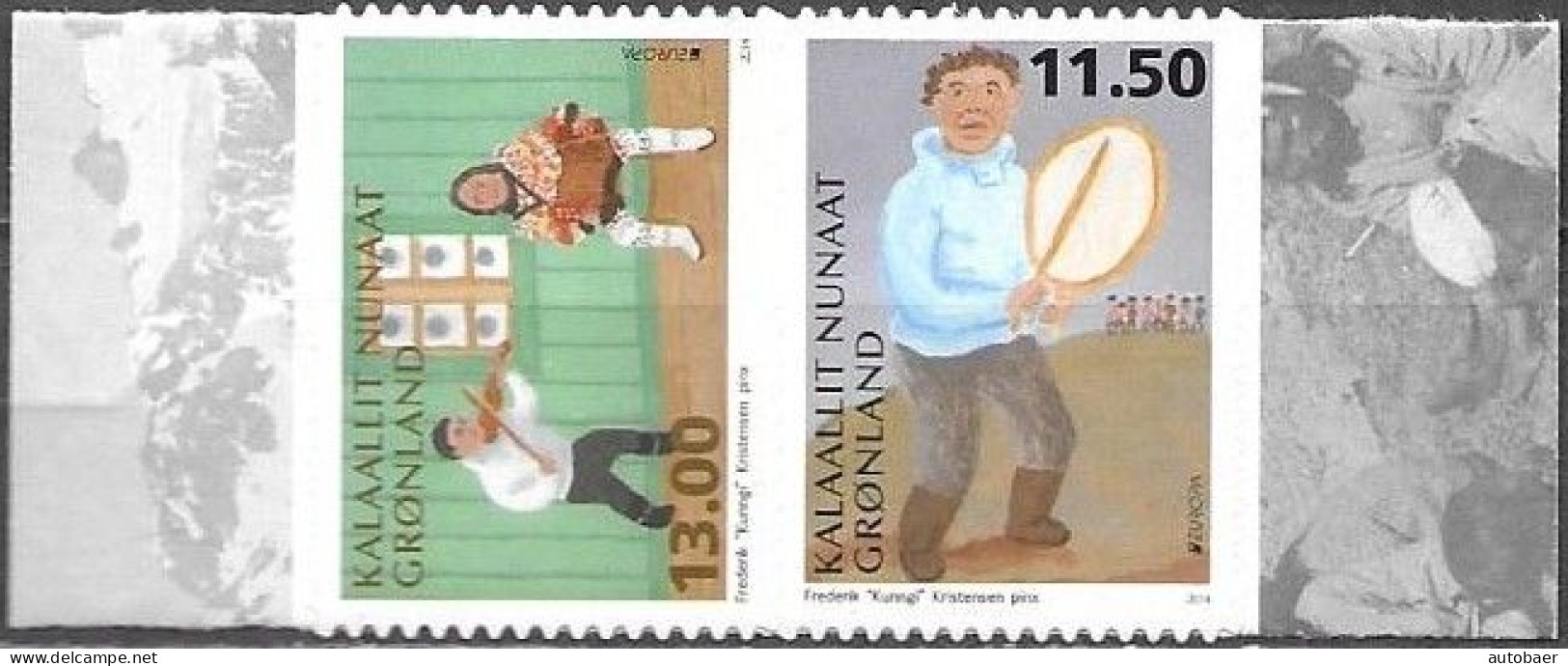 Denmark Greenland 2014 Europa Cept Music Instruments Michel 662-63 ** MNH Neuf Postfrisch Self Adhesive - 2014