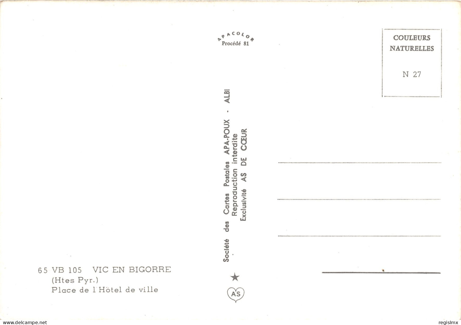 65-VIC EN BIGORRE-N°1024-C/0127 - Vic Sur Bigorre