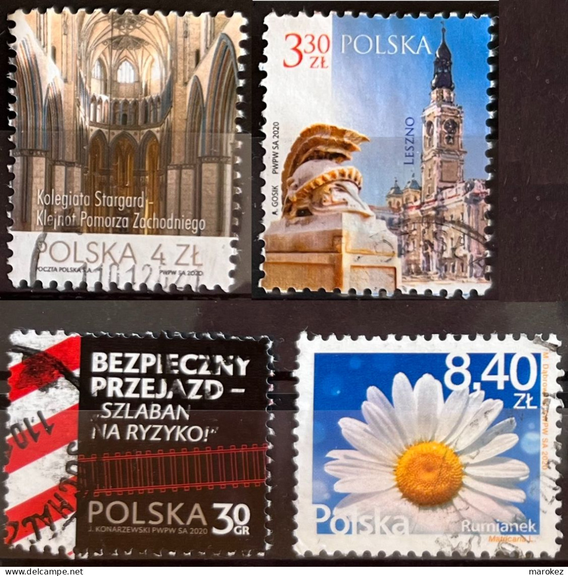 POLAND 2020 Cities, Religion, Flora & Transport Postally Used Stamps MICHEL # 5181,5204,5209,5238 - Usati