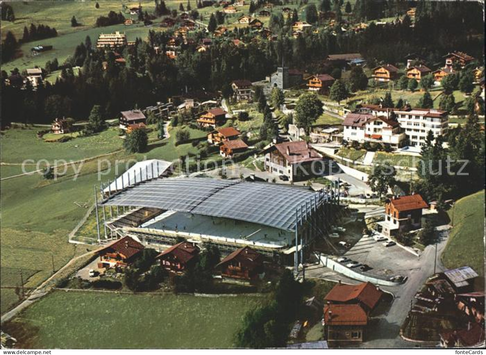 12289410 Villars Chesieres La Patinoire Fliegeraufnahme Villars Chesieres - Sonstige & Ohne Zuordnung