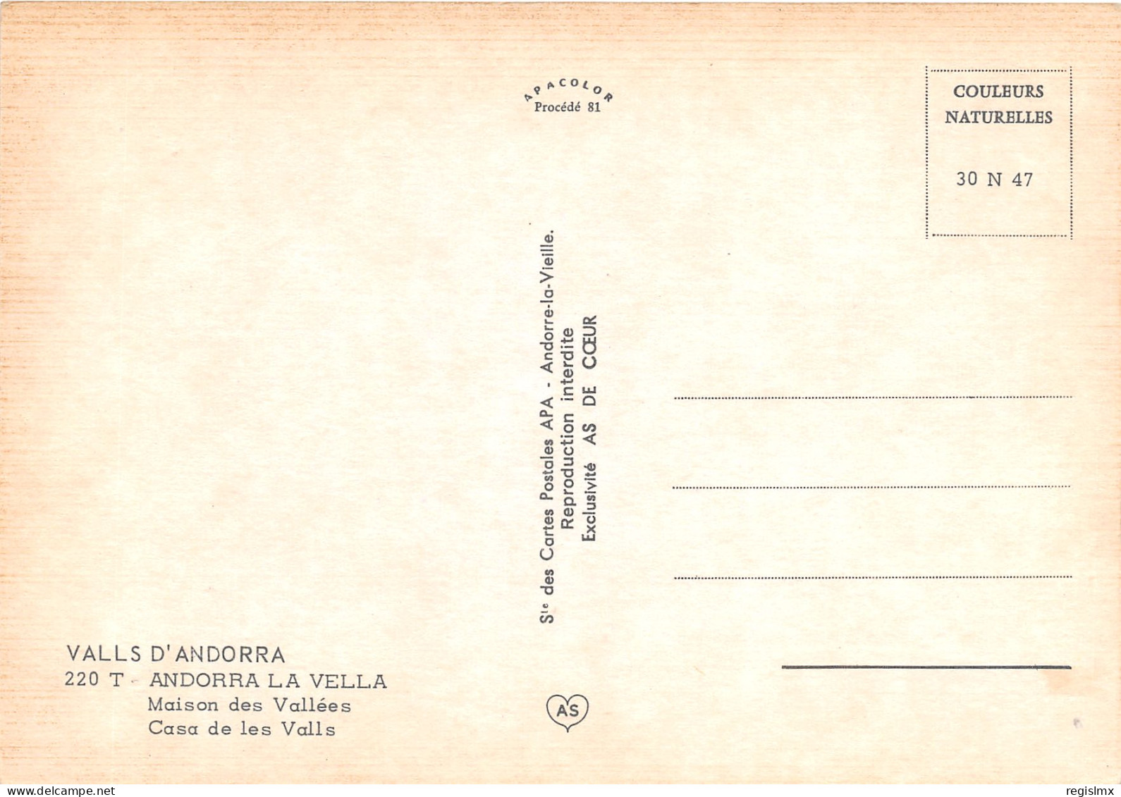 ANDORRA LA VELLA-N°1025-C/0111 - Andorre