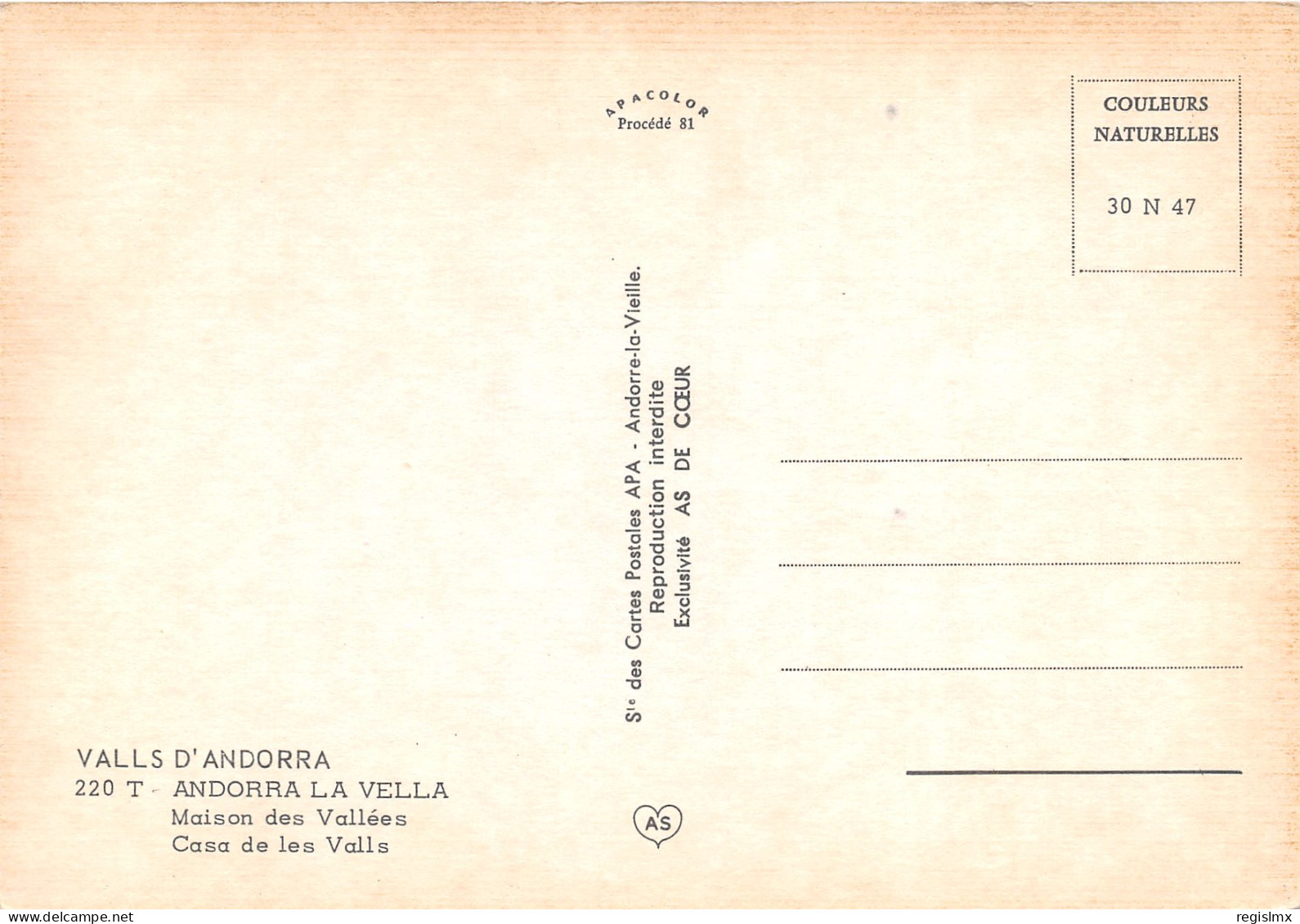 ANDORRA LA VELLA-N°1025-C/0051 - Andorre