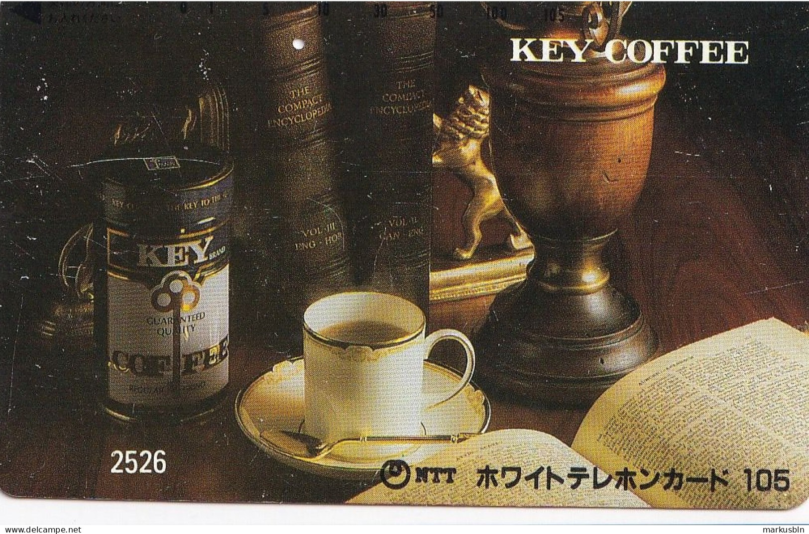 Japan Tamura 105u Old Private 110 - 011 Advertisement Key Coffee Cup / 1 Hole Use Only - Japan