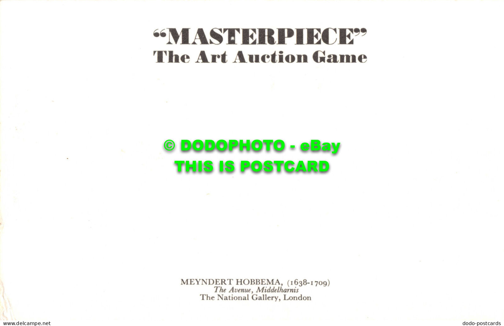 R552467 Masterpiece. Art Auction Game. Meyndert Hobbema. 1638 1709. Avenue. Midd - Welt