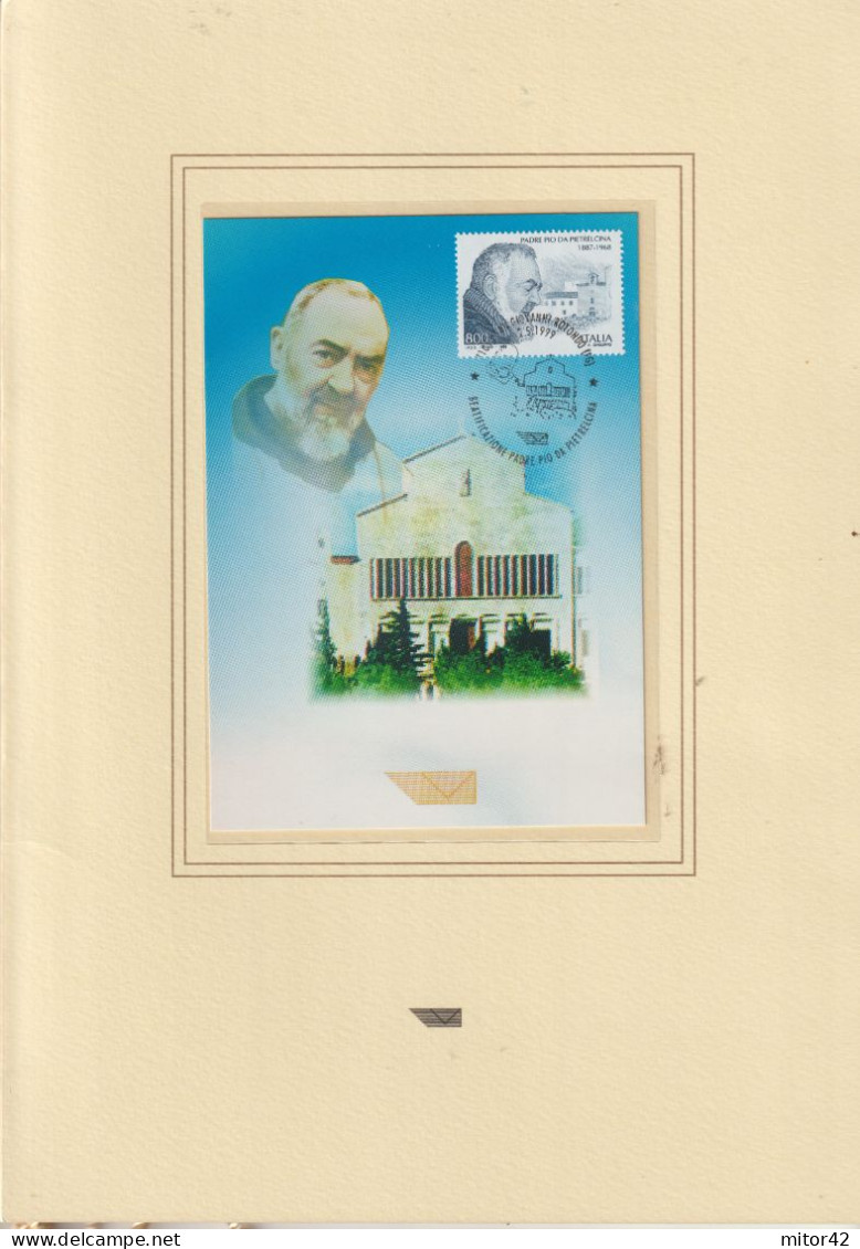 6-Padre Pio-5 cartoline F.D.C.con Annulli speciali in Folder edito da Poste Italiane-vedi scansioni
