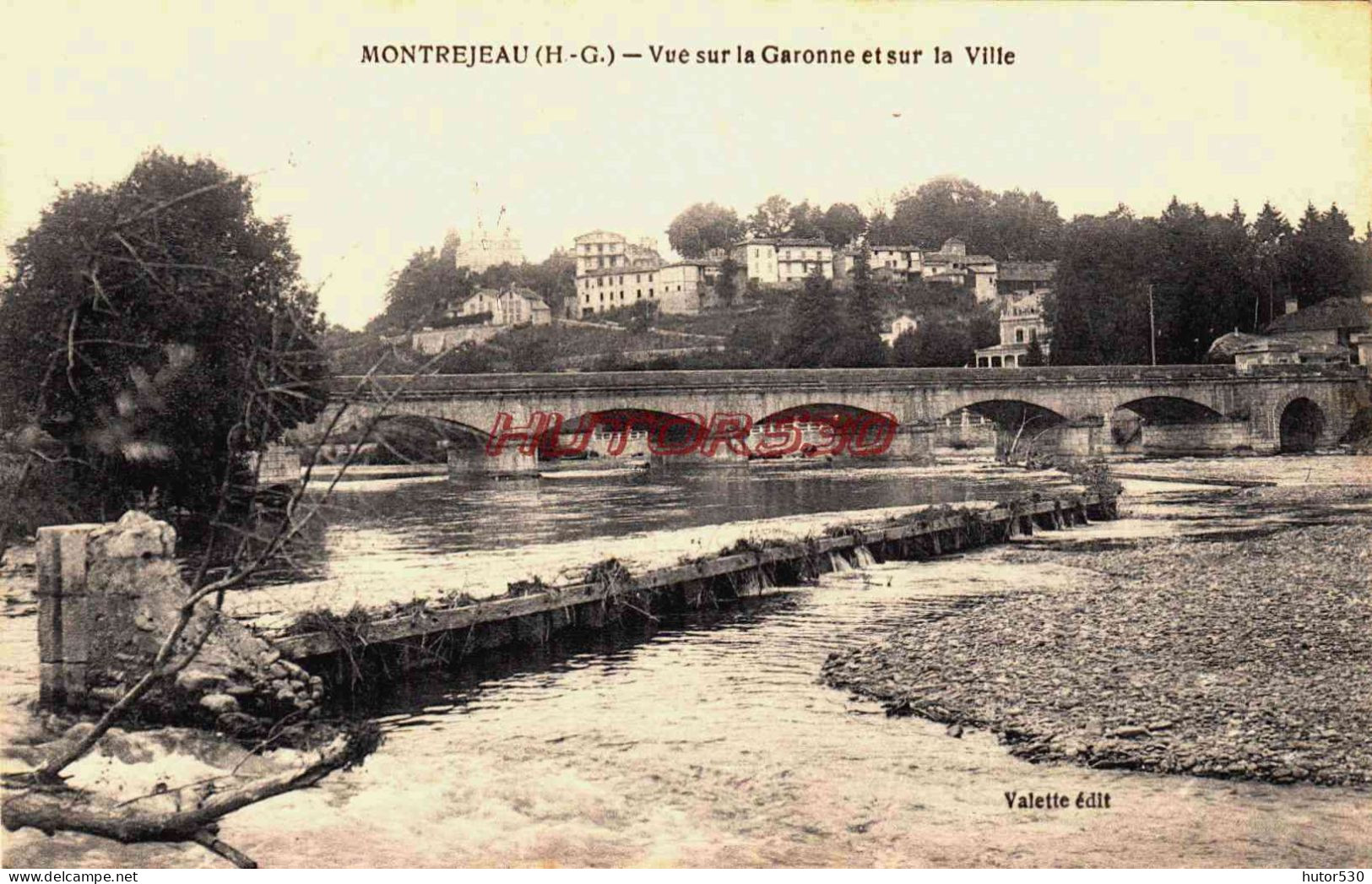 CPA MONTREJEAU - HAUTE GARONNE - VUE SUR LA GARONNE ET LA VILLE - Other & Unclassified