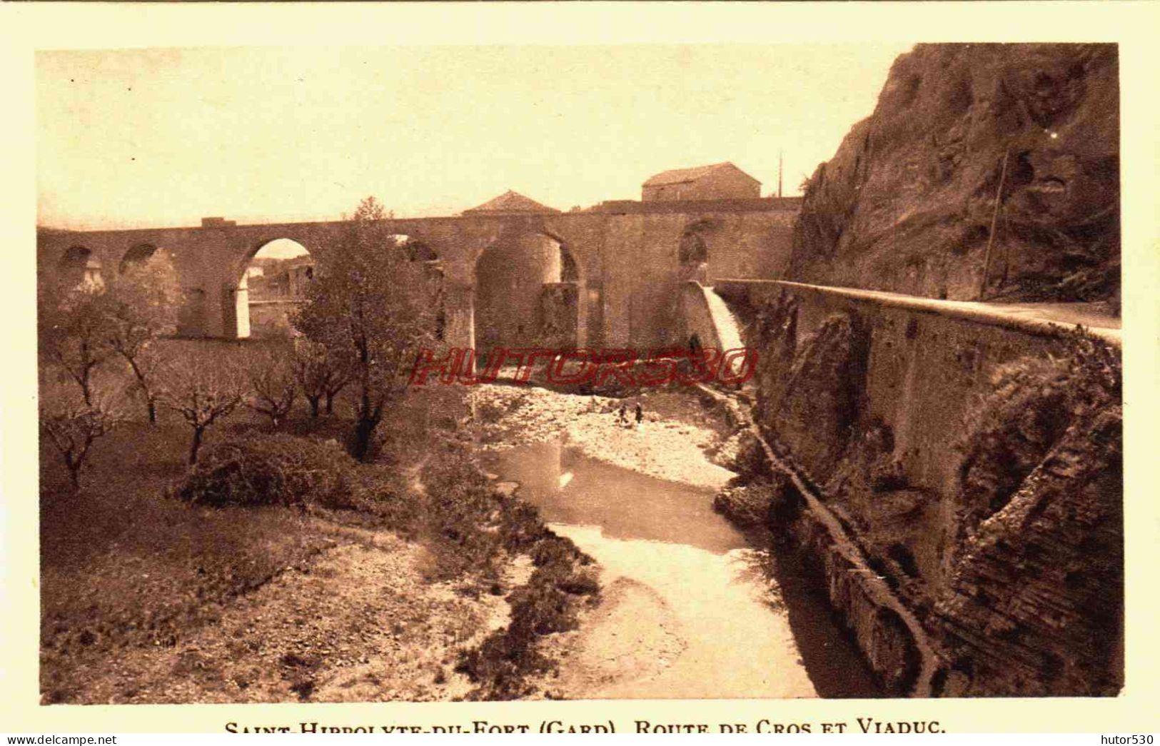 CPA SAINT HIPPOLYTE DU FORT - GARD - ROUTE DE CROS ET VIADUC - Autres & Non Classés