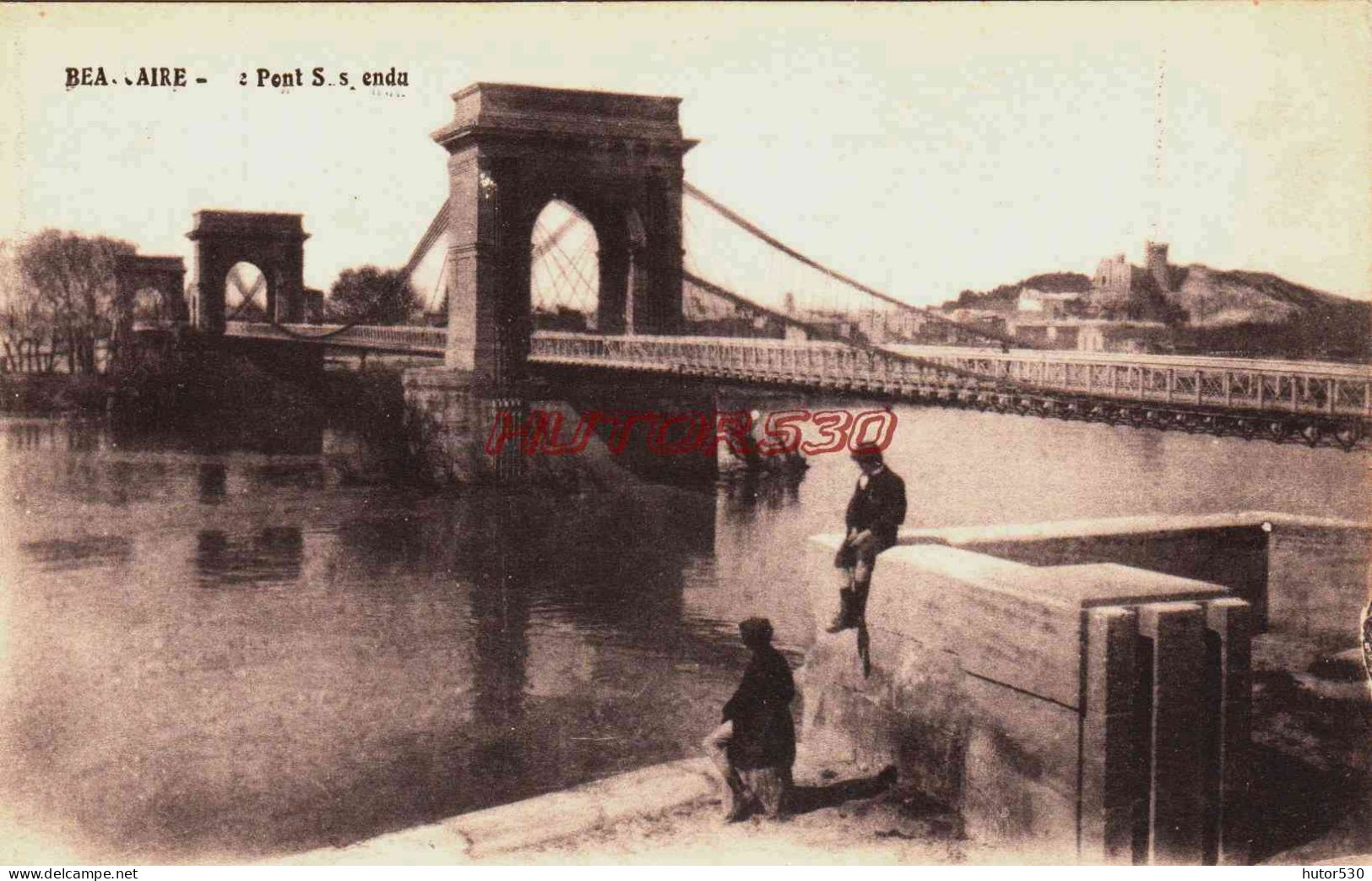 CPA BEAUCAIRE - GARD - LE PONT SUSPENDU - Beaucaire