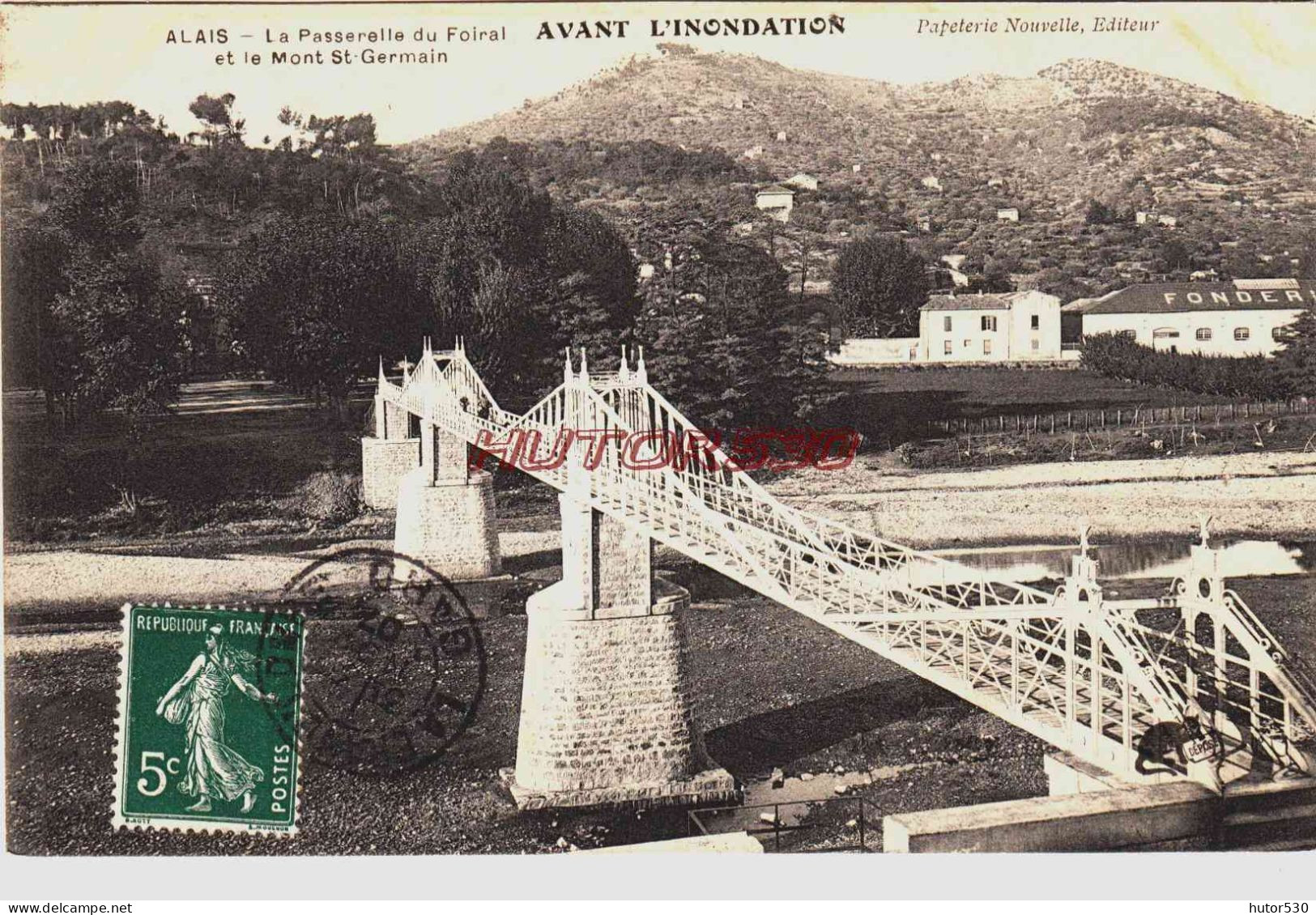 CPA ALAIS - GARD - INONDATIONS 1907 - LA PASSERELLE AVANT - Alès