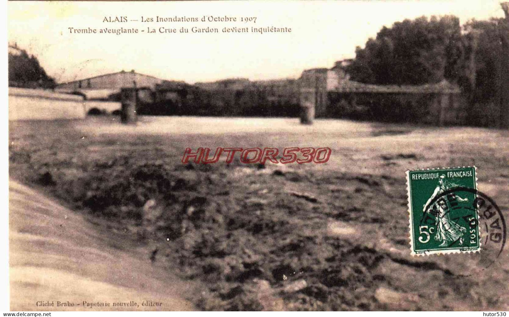 CPA ALAIS - GARD - INONDATIONS 1907 - LA CRUE DU GARDON - Alès