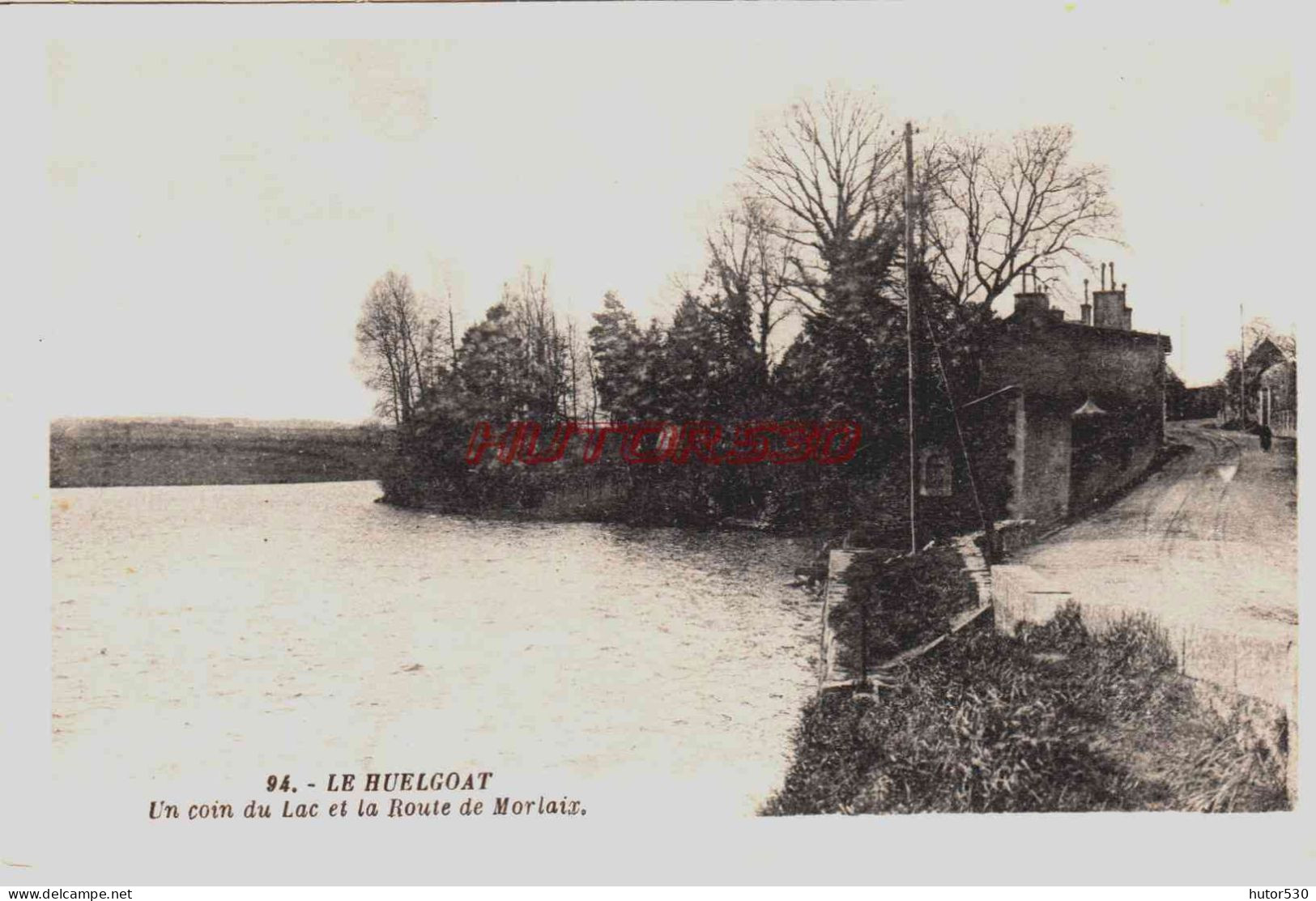 CPA HUELGOAT - FINISTERE - ROUTE DE MORLAIX - Huelgoat