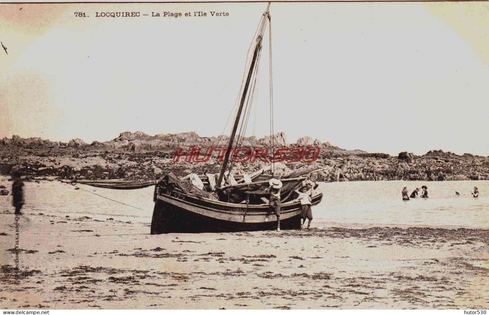 CPA LOCQUIREC - FINISTERE - LA PLAGE VUE DE L'INSTITUT MARIN - Locquirec