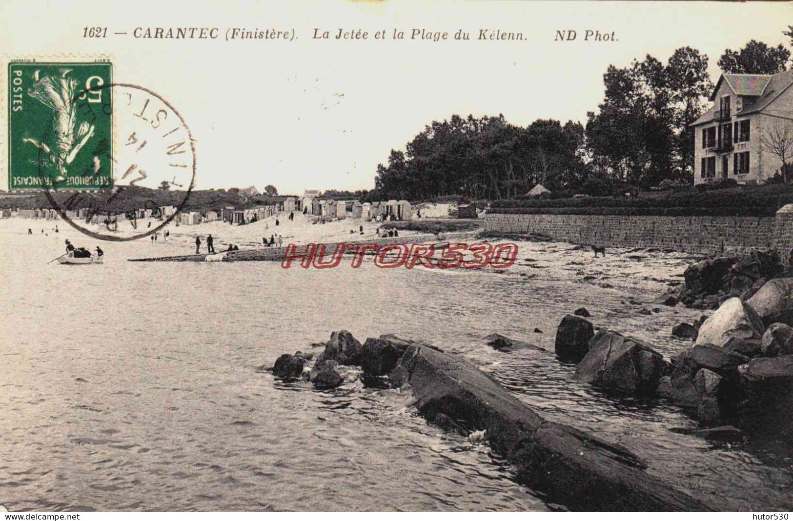 CPA CARANTEC - FINISTERE - LA JETEE ET LA PLAGE DE KELENN - Carantec