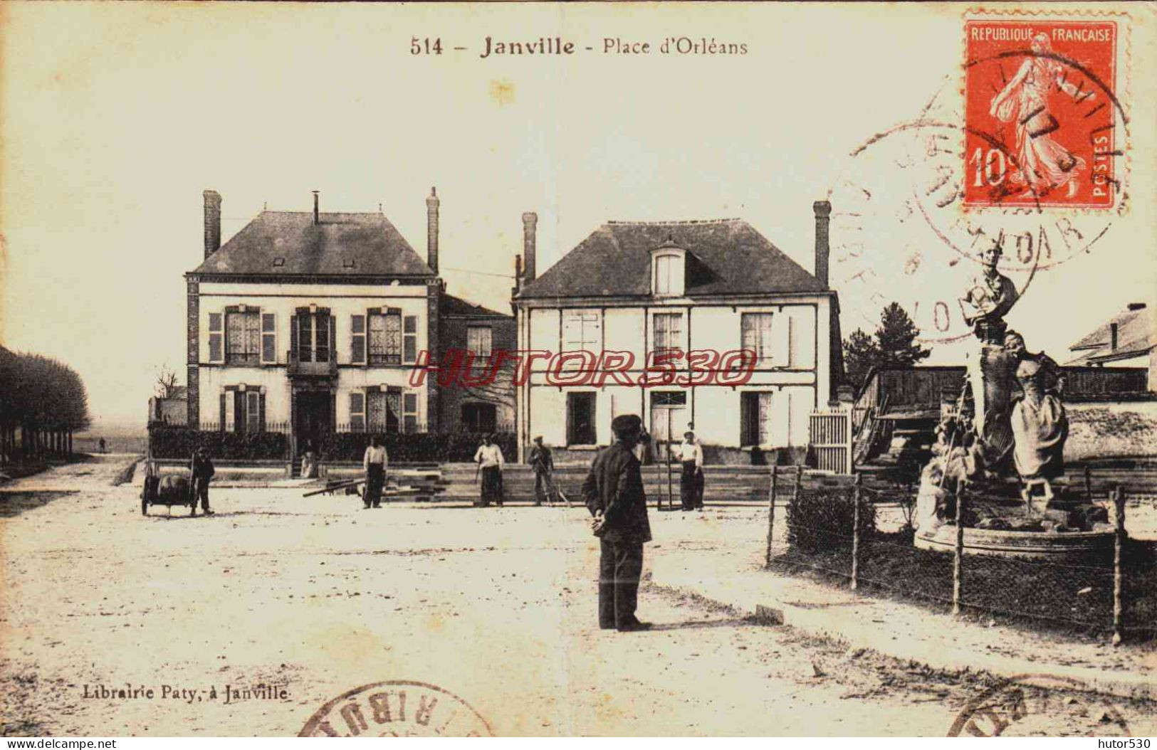 CPA JANVILLE - EURE ET LOIR - PLACE D'ORLEANS - Autres & Non Classés