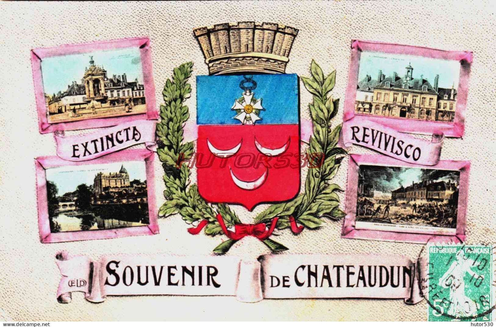 CPSM CHATEAUDUN - EURE ET LOIR - MULTIVUES - Chateaudun