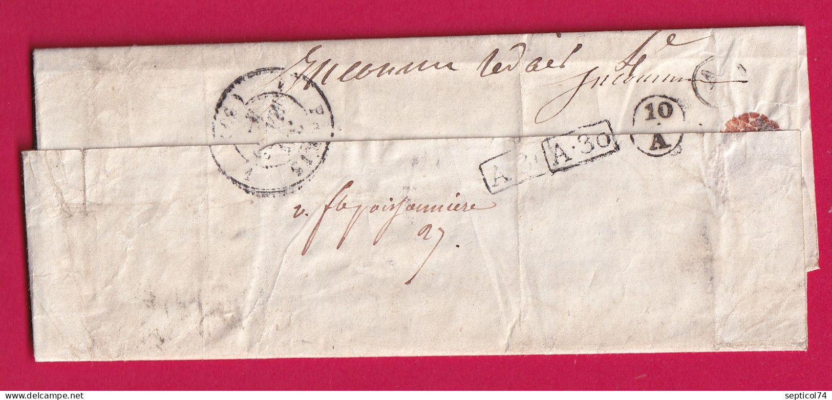 CAD TYPE 15 CHATEAU RENNARD LOIRET BOITE RURALE B DOUCY TAXE TAMPON 4 POUR PARIS MENTION POIDS 8GR 1/2 LETTRE - 1801-1848: Vorläufer XIX