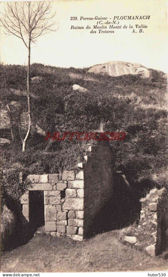 CPA PLOUMANACH - COTES D'ARMOR - RUINES DU MOULIN HANTE - Perros-Guirec