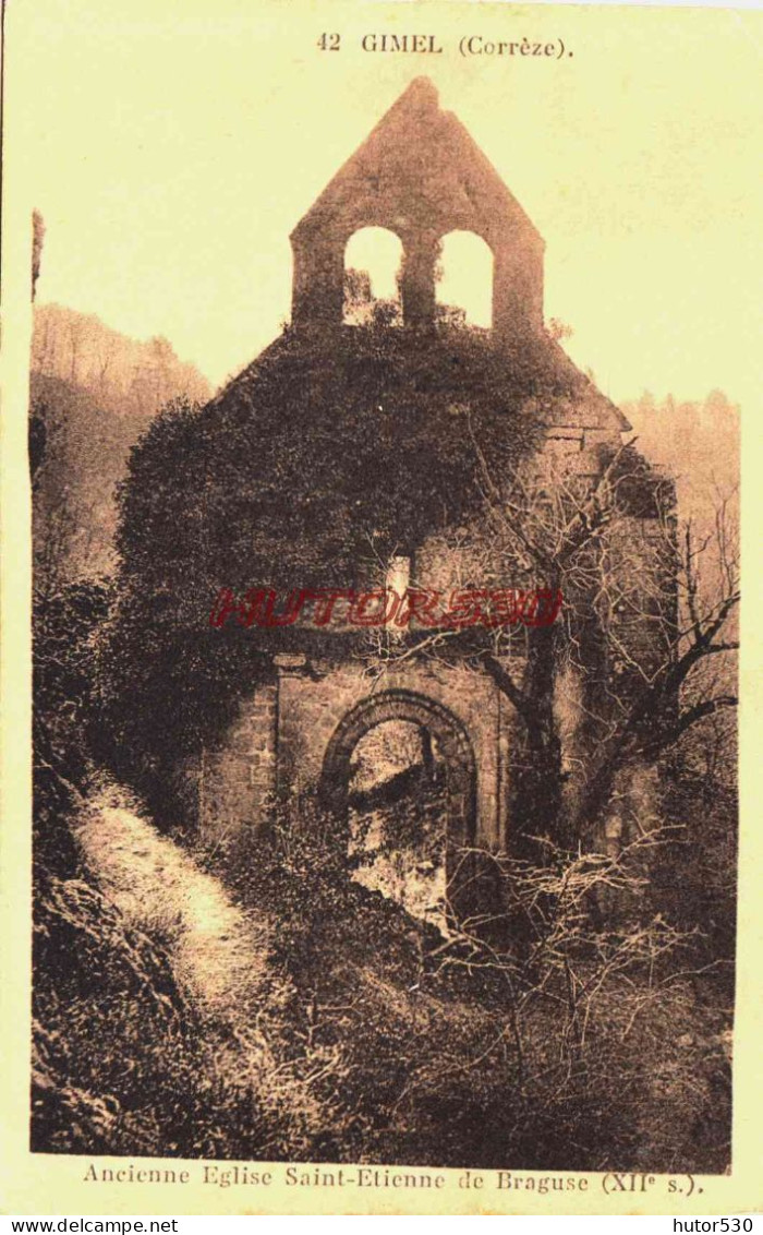 CPA GIMEL - CORREZE - ANCIENNE EGLISE - Other & Unclassified