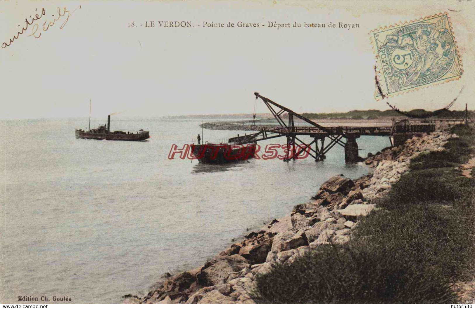 CPA LE VERDON - GIRONDE - POINTE DE GRAVES - DEPART DU BATEAU - Other & Unclassified