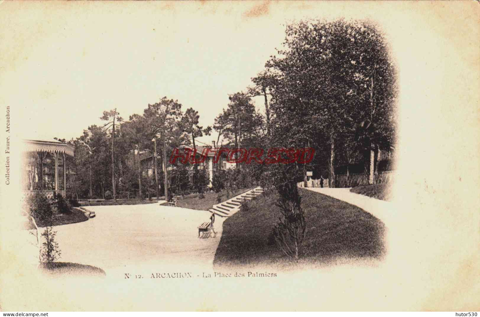 CPA ARCACHON - GIRONDE - LA PLACE DES PALMIERS - Arcachon