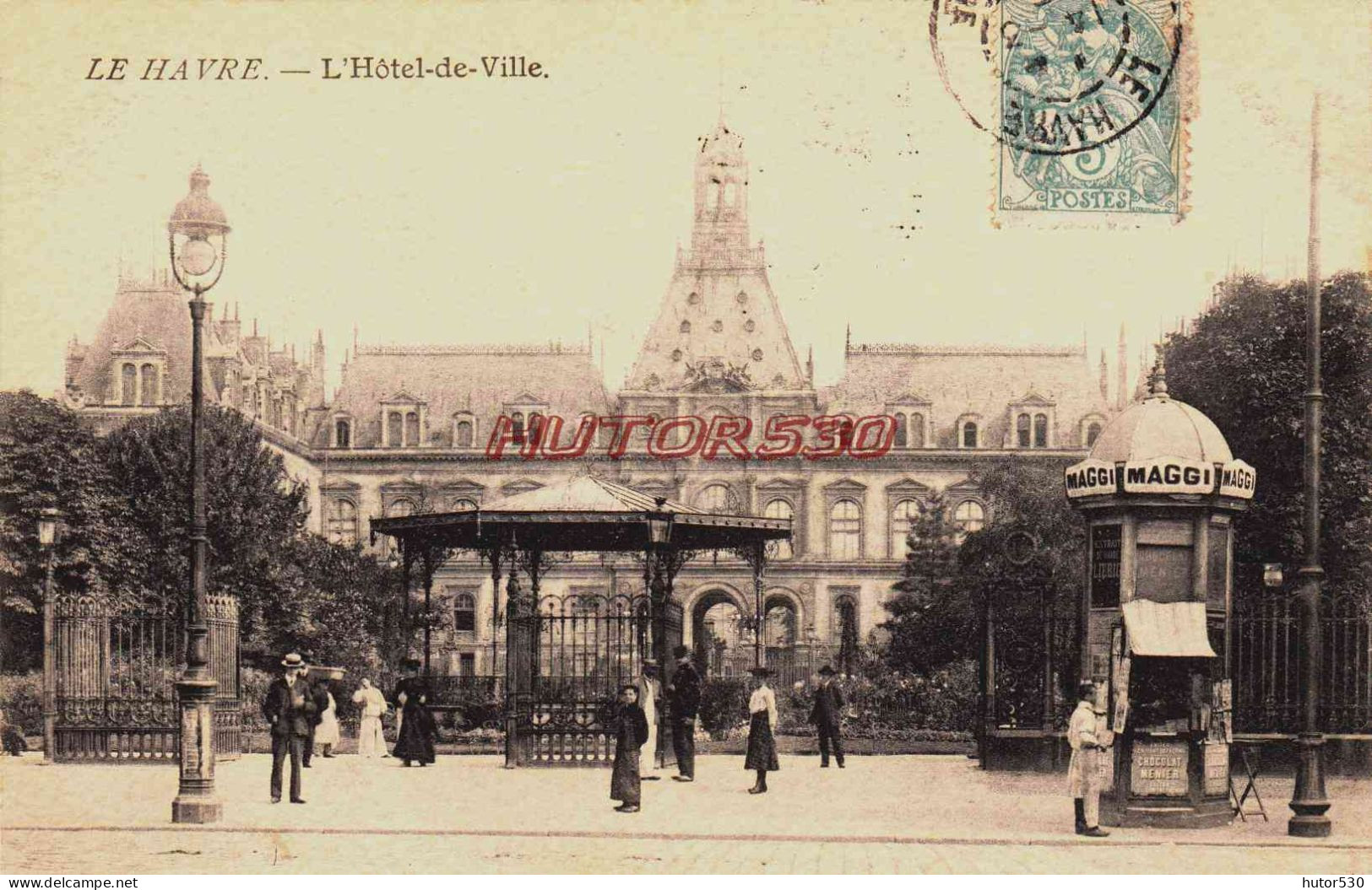 CPA LE HAVRE - SEINE MARITIME - L'HOTEL DE VILLE - KIOSQUE PUB MAGGI - Harbour