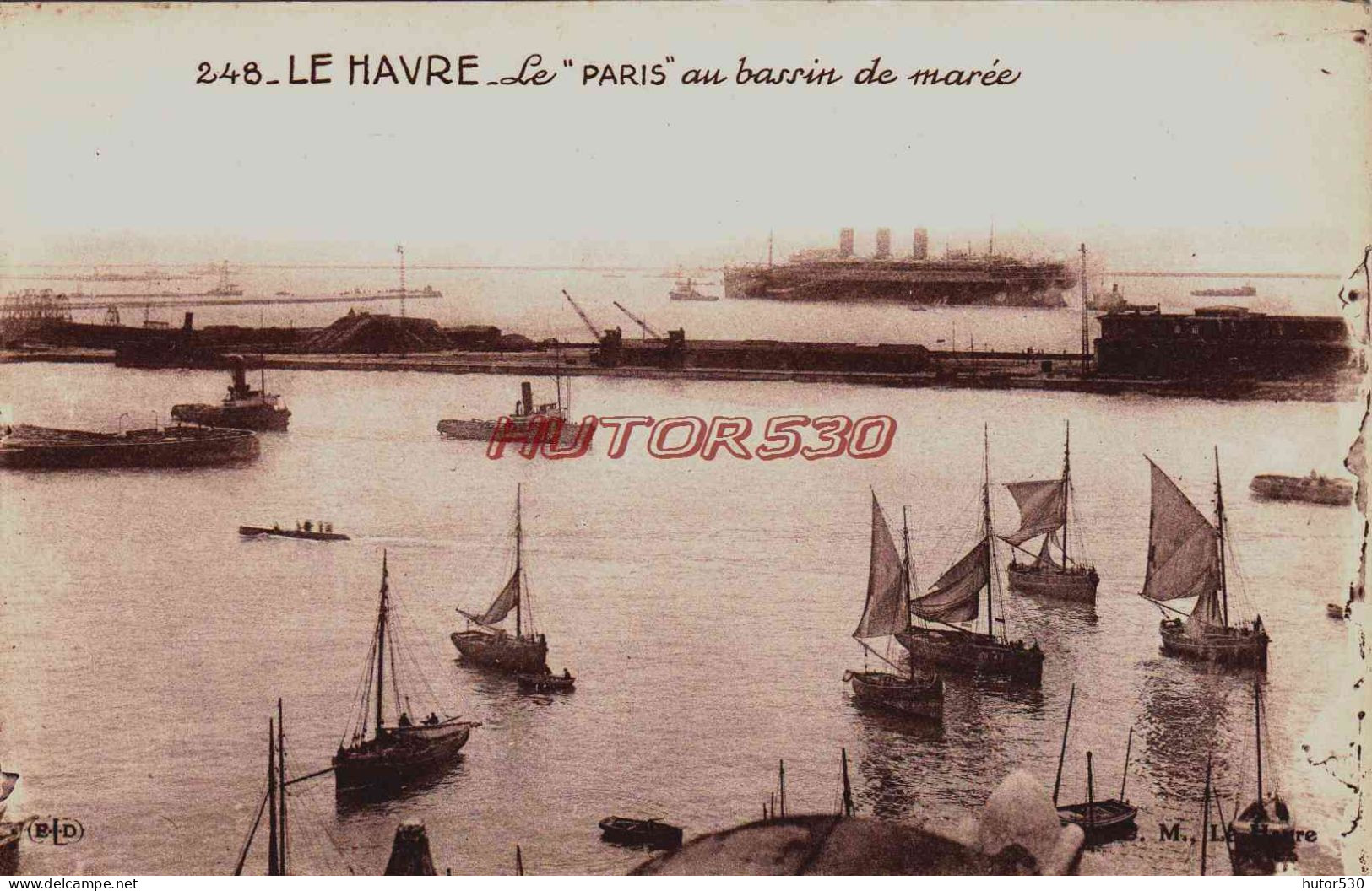 CPA LE HAVRE - SEINE MARITIME - LE PAQUEBOT "PARIS" AU BASSIN DE MAREE - Port
