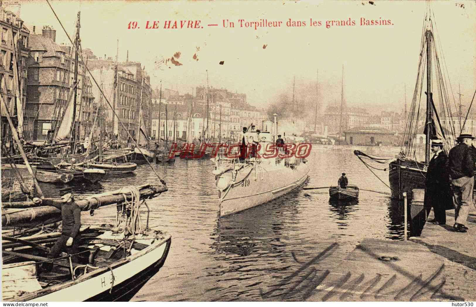 CPA LE HAVRE - SEINE MARITIME - UN TORPILLEUR DANS LES GRANDS BASSINS - Harbour