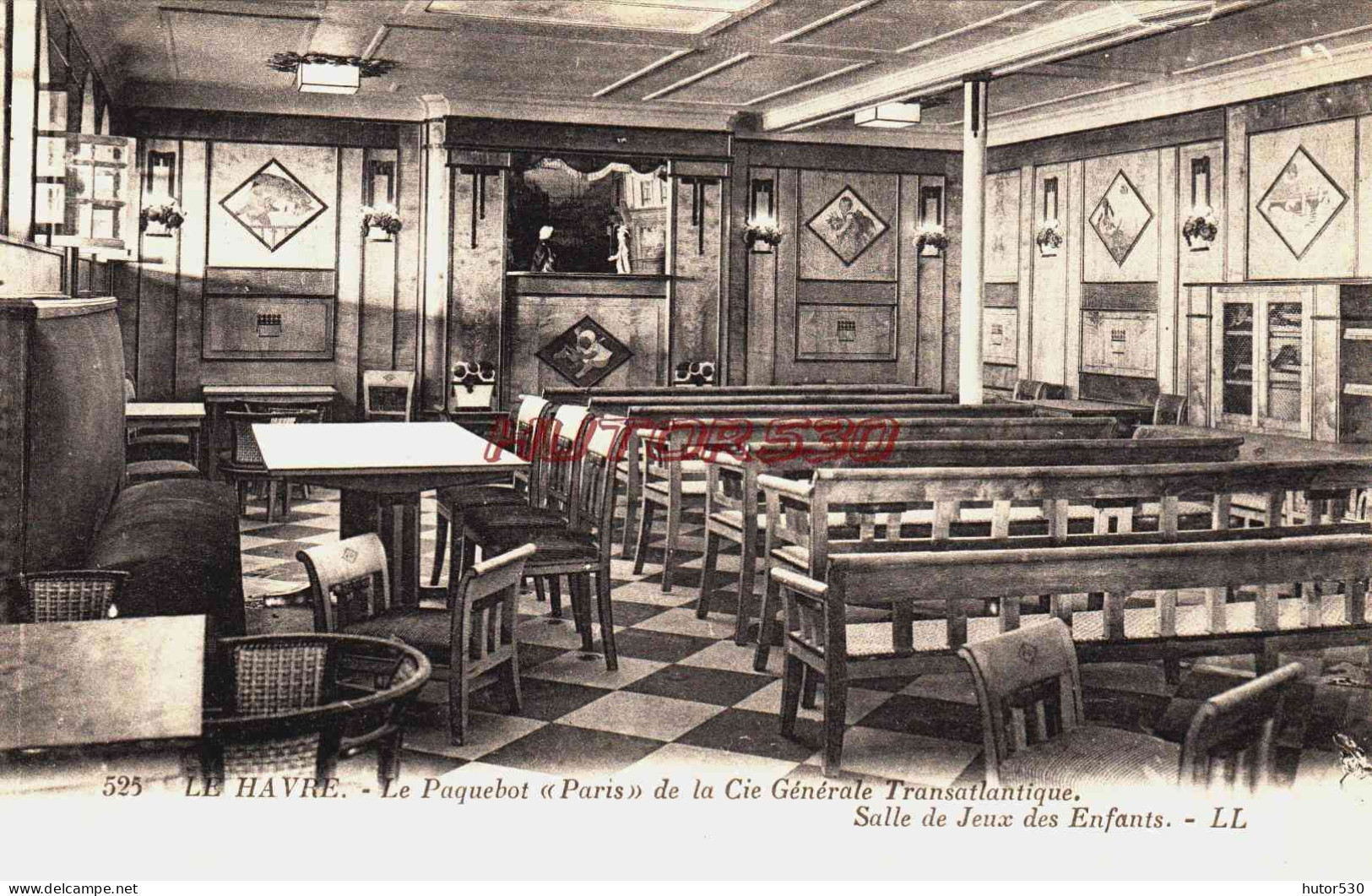 CPA LE HAVRE - SEINE MARITIME - LE PAQUEBOT "PARIS" - SALLE DE JEUX DES ENFANTS - Portuario