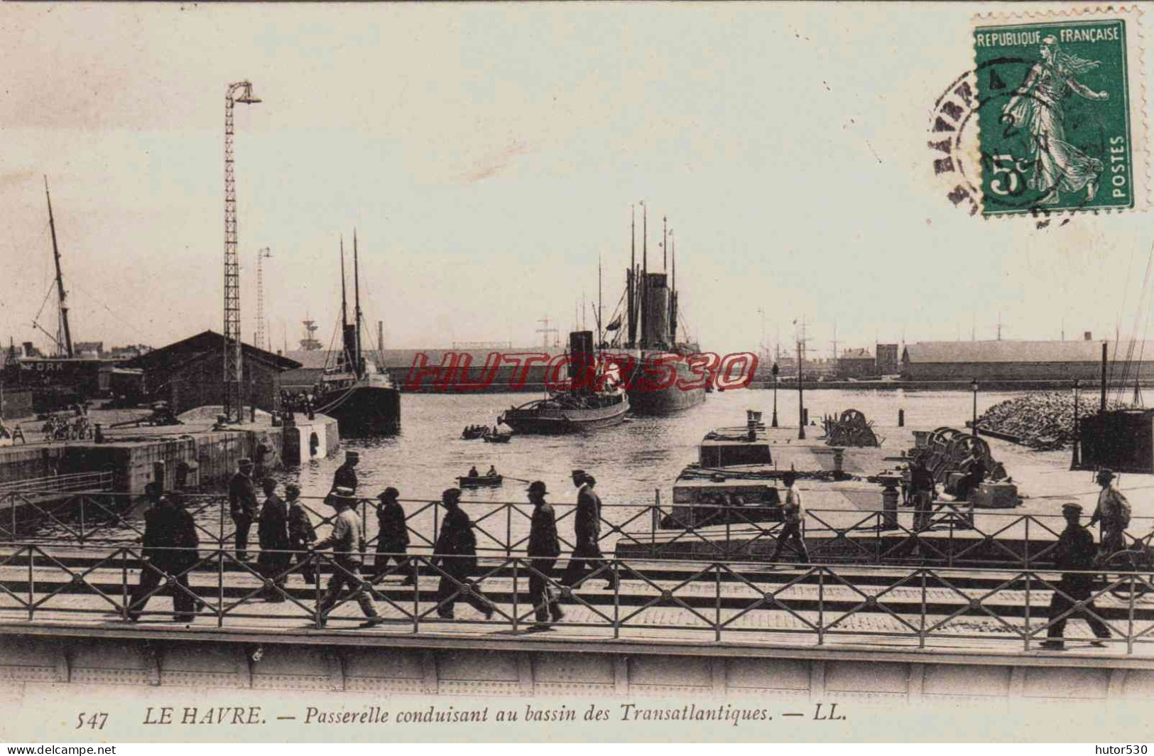 CPA LE HAVRE - SEINE MARITIME - PASSERELLE DU BASSIN DES TRANSATLANTIQUES - Hafen