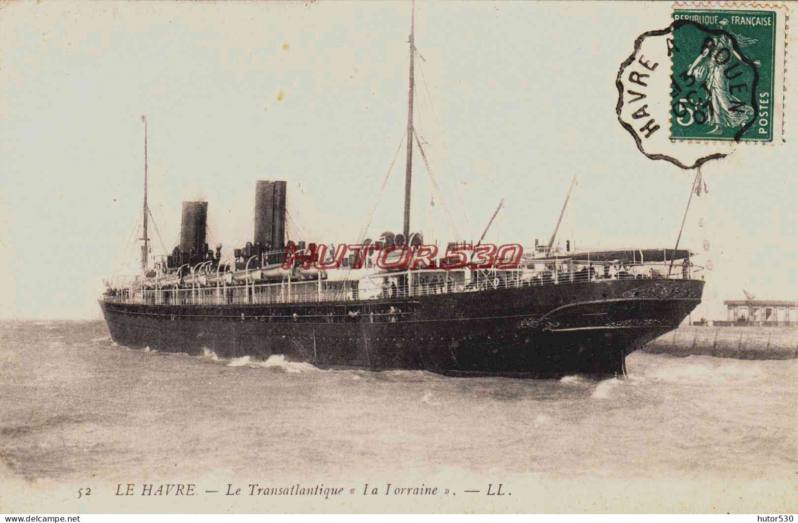 CPA LE HAVRE - SEINE MARITIME - LE TRANSATLANTIQUE "LA LORRAINE" - Harbour