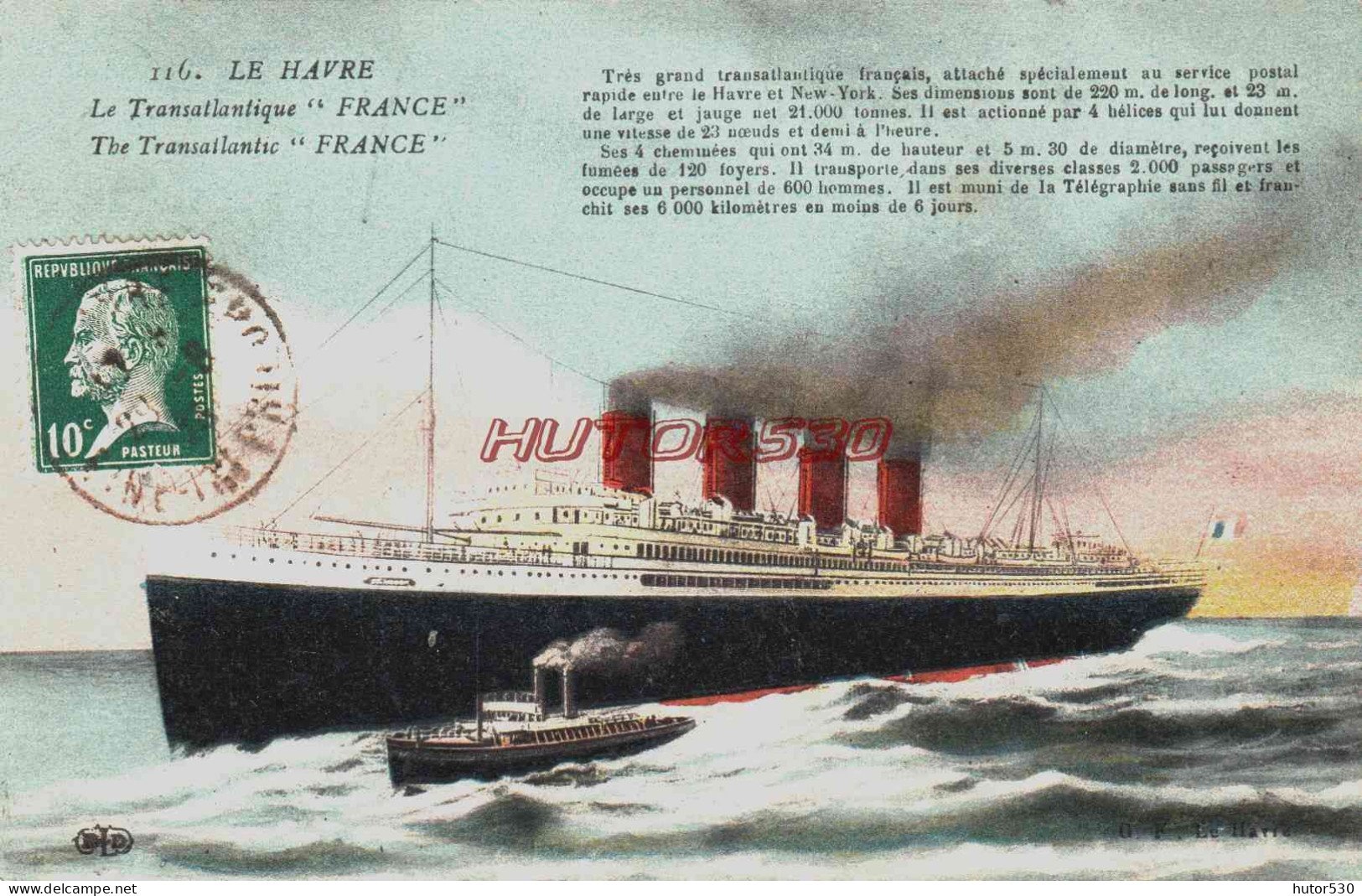 CPA LE HAVRE - SEINE MARITIME - LE TRANSATLANTIQUE "FRANCE" - Portuario