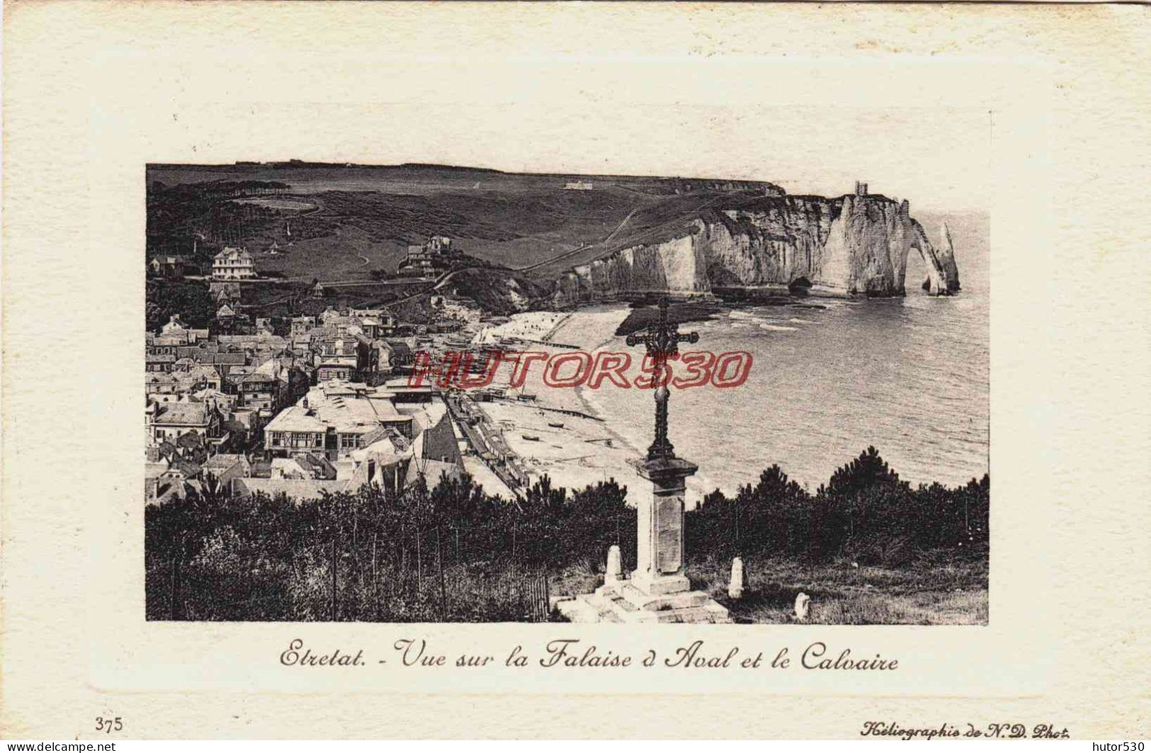 CPA ETRETAT - SEINE MARITIME - LE CALVAIRE ET LES FALAISES D'AVAL - Etretat